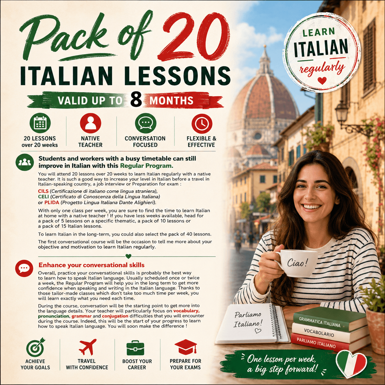 20-lesson course - Italian Regular Program